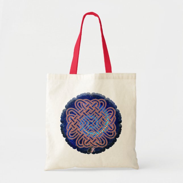 Bolso De Tela Amor celta galáctico Knot Tote Bag (Frente)