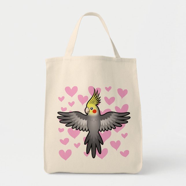 Bolso De Tela Amor Cockatil (Frente)