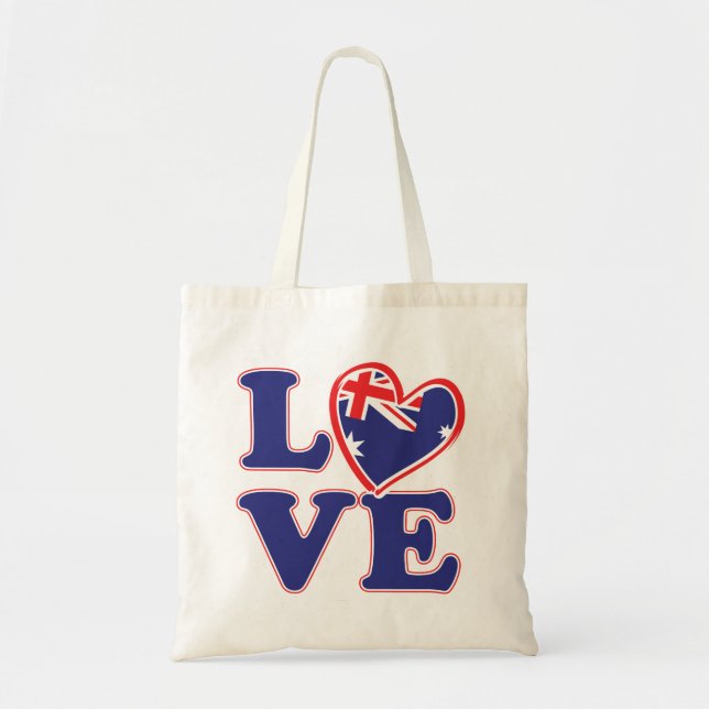 Bolso De Tela AMOR-con-Australia-Corazón (Frente)