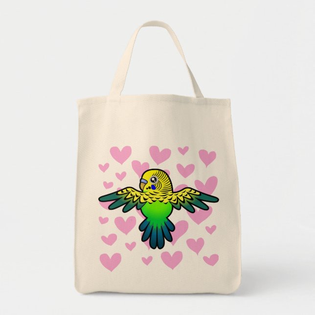 Bolso De Tela Amor de Budgie (Frente)