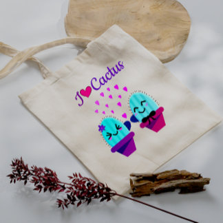 Bolso De Tela amor de cactus kawaii