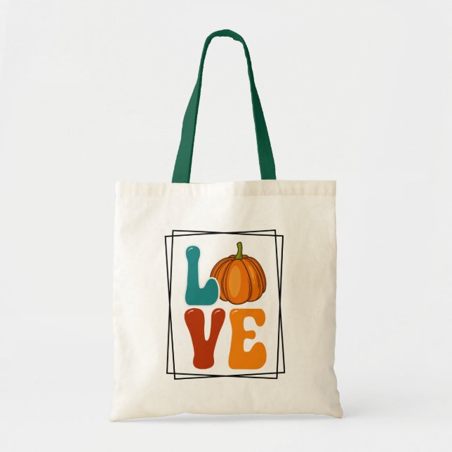 Bolso De Tela Amor de calabaza otoño (Frente)