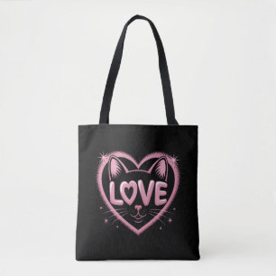 Bolso De Tela Amor de Gato Brillante