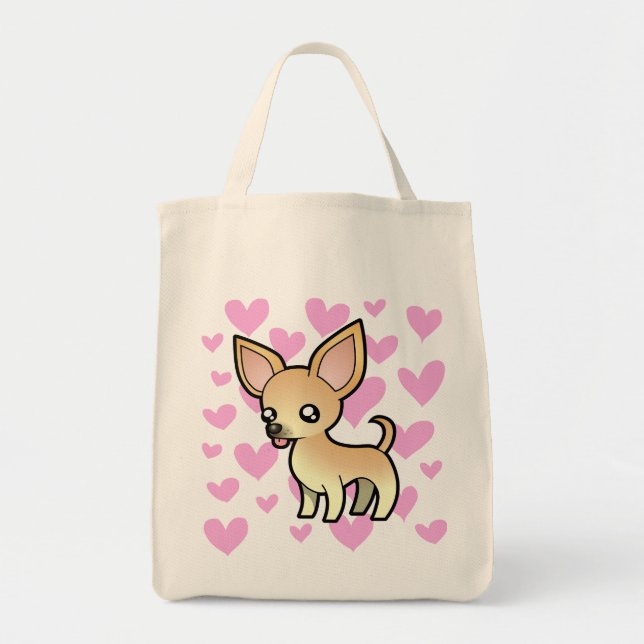 Bolso De Tela Amor de la chihuahua (capa lisa) (Frente)