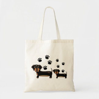 Bolso De Tela Amor de la familia de perro de la pata del
