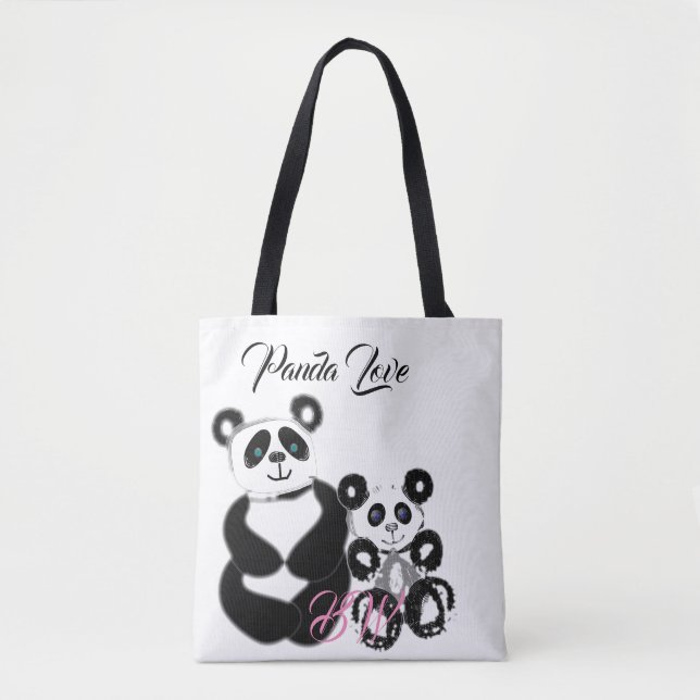Bolso De Tela Amor de la panda personalizado (Anverso)