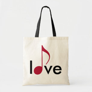 Bolso De Tela amor de nota musical roja