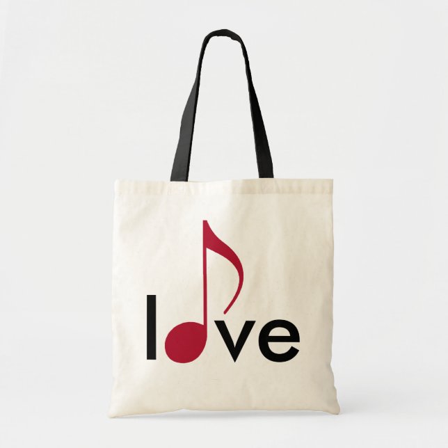 Bolso De Tela amor de nota musical roja (Frente)