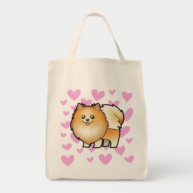Bolso De Tela Amor de Pomeranian (Frente)