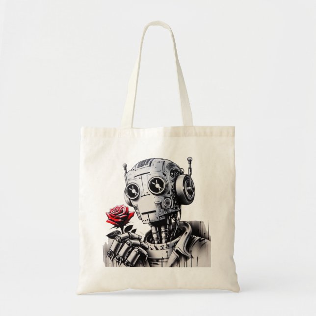 Bolso De Tela Amor de Robot 01 (Frente)