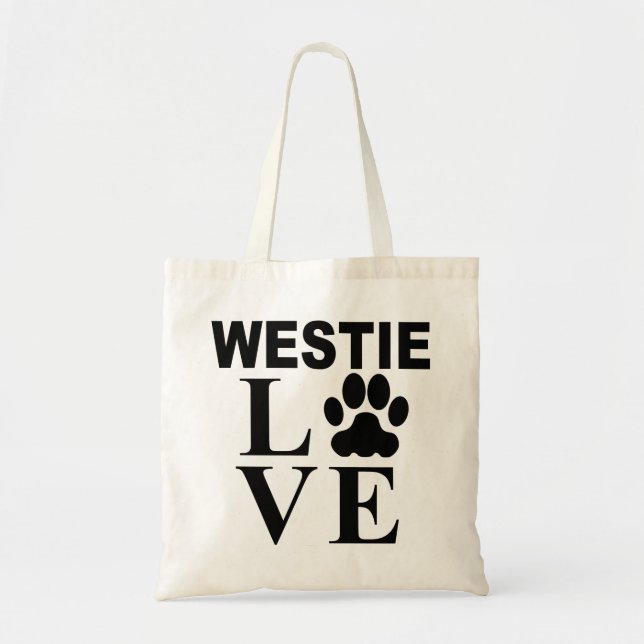 Bolso De Tela Amor de Westie (Frente)
