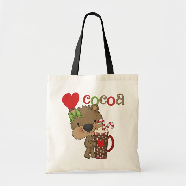 Bolso De Tela Amor del cacao del oso del chica (Frente)