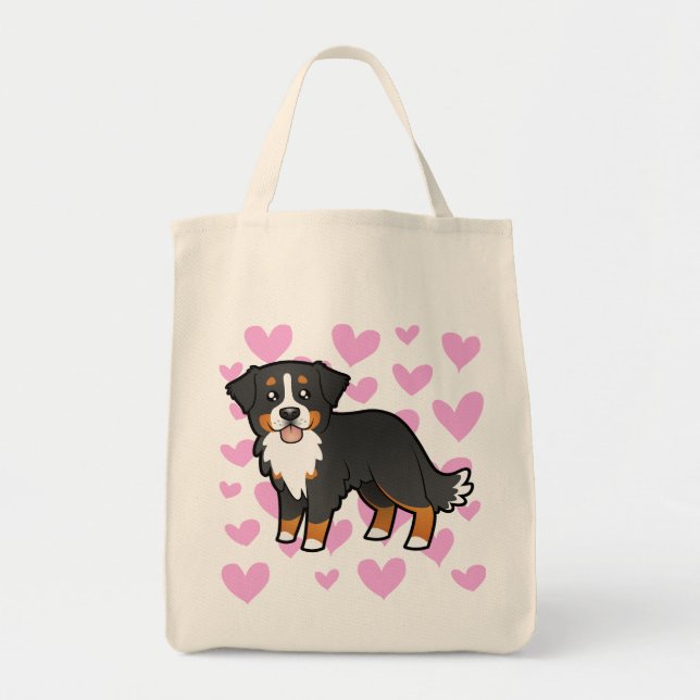 Bolso De Tela Amor del perro de montaña de Bernese (Frente)
