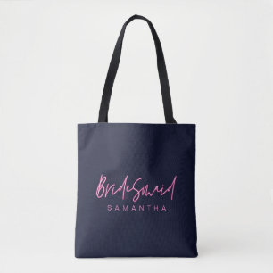 Bolso De Tela Amor Eléctrico Neon Pink Heart Bridesmaid