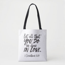 Bolso De Tela Amor en acción - 1 corintios 16:14 Inspirador