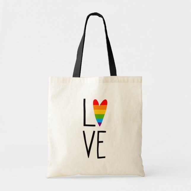 Bolso De Tela Amor en arco iris (Frente)