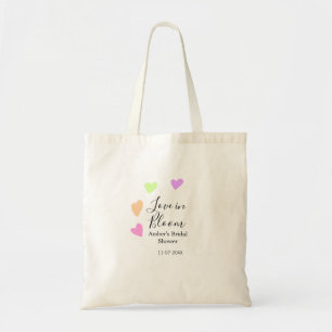 Bolso De Tela Amor en flor corazón colorido nombre de la despedi