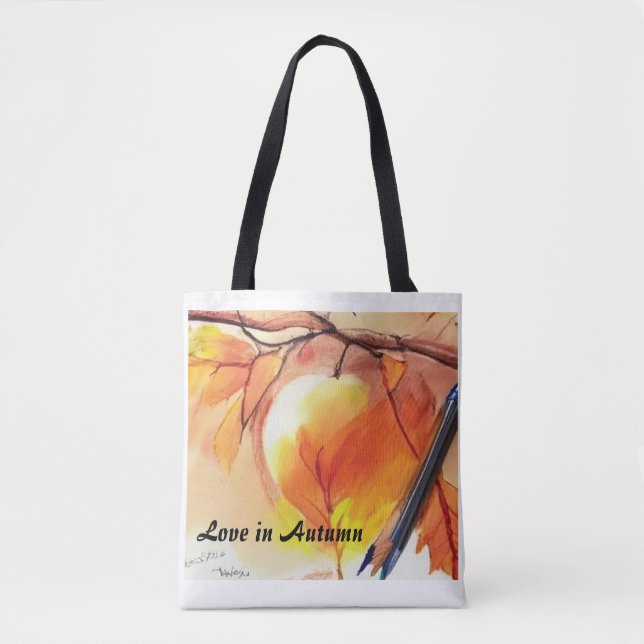 Bolso De Tela Amor en otoño (Anverso)