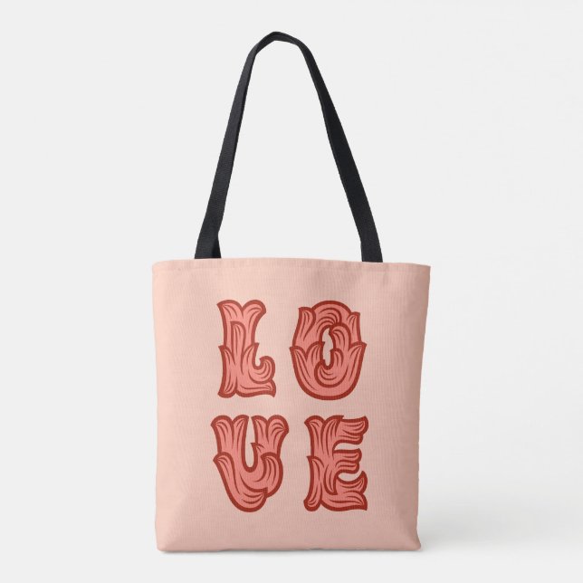 Bolso De Tela Amor en rosa (Reverso)