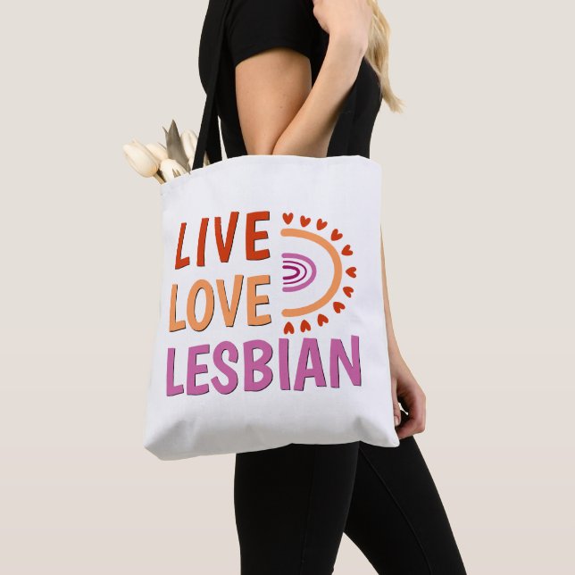 Bolso De Tela Amor en vivo lesbianas celebrar la diversidad boho (Detalle)
