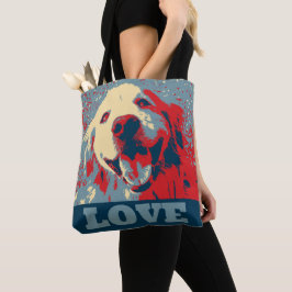 Bolso De Tela Amor estilizado del golden retriever