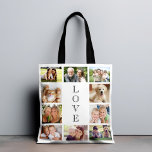 Bolso De Tela Amor familiar 10 Collage de fotos<br><div class="desc">Un collage de fotos con la bolsa para celebrar a tu familia,  amigos,  mascotas,  etc. Personaliza con diez fotos. "AMOR" está escrito en el centro en una tipografía elegante.</div>