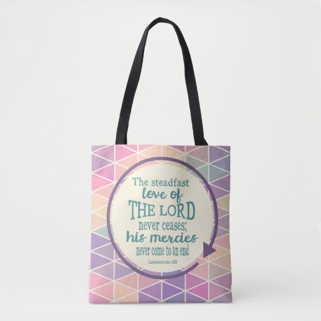Bolso De Tela Amor firme de dios, modelo del triángulo de la (Anverso)