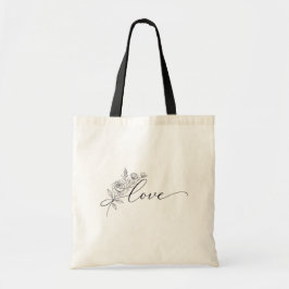 Bolso De Tela Amor floral en elegante chic