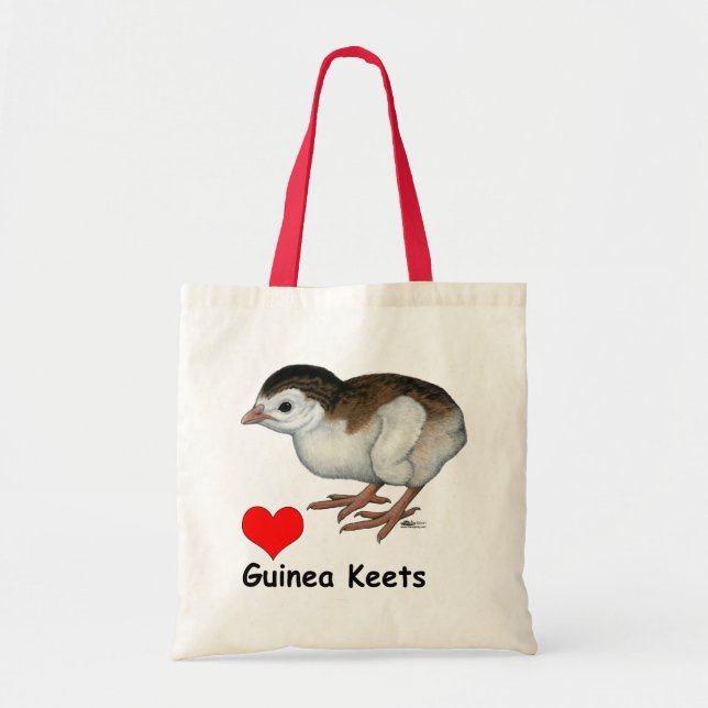 Bolso De Tela Amor Guinea Keets (Frente)