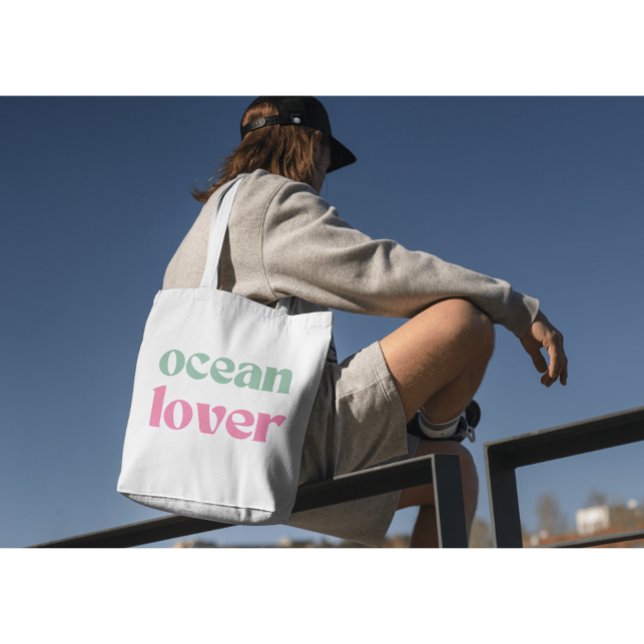 Bolso De Tela Amor oceánico menta femenina suave verde y rosa (Subido por el creador)