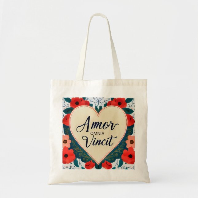 Bolso De Tela Amor Omnia Vincit - cita (Frente)