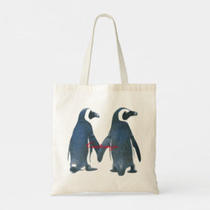 Bolso De Tela Amor pájaros Pingüino Pareja Thunder_Cove