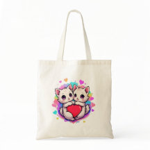 Amor perfecto: Gatos Kawaii con corazón