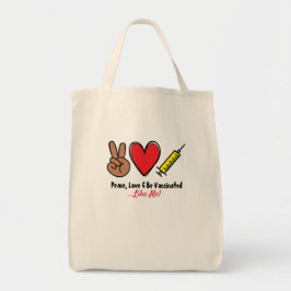 Bolso De Tela Amor por la paz y ser vacunado