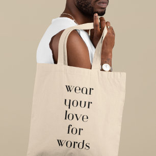 Bolso De Tela Amor por las Palabras Regalo Genial para Bibliotec
