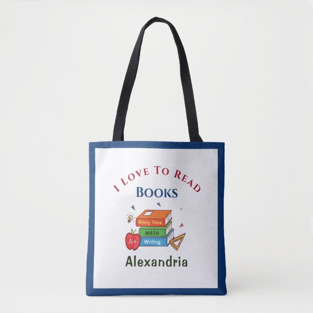 Bolso De Tela Amor Por Leer Libros Lector Leer Personalizar (Anverso)