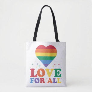 Bolso De Tela Amor por todas las LGBTQ Orgullo arcoiris Lesbiana