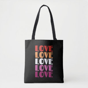 Bolso De Tela Amor Repetir texto Orgullo Lésbico LGBTQ
