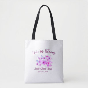 Bolso De Tela amor rosa boho en flor nombre ducha nupcial retro