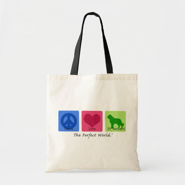 Bolso De Tela Amor St Bernard de la paz (Frente)