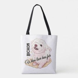 Bolso De Tela Amor tiene Bichon Fur 