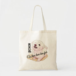 Bolso De Tela Amor tiene Bichon Fur 