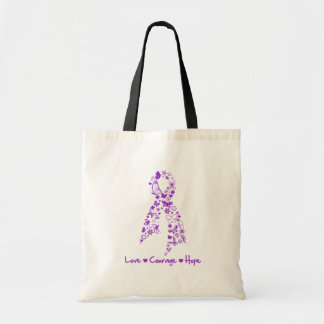 Bolso De Tela Amor Valor Esperanza Mariposa - Cáncer Pancreático