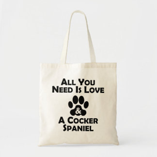 Bolso De Tela Amor y cocker spaniel