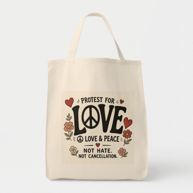 Bolso De Tela Amor y paz (Frente)