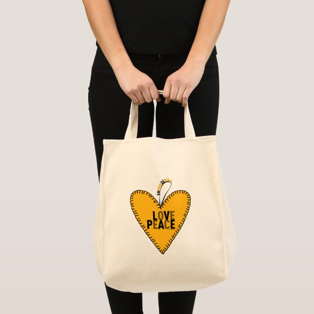 Bolso De Tela Amor y paz amargos ・ Amarillo ・ (Anverso (producto))