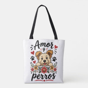 Bolso De Tela Amor y Perros Diseño Divertido para Amantes de Per