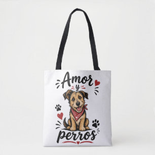Bolso De Tela Amor y Perros Diseño Divertido para Amantes de Per