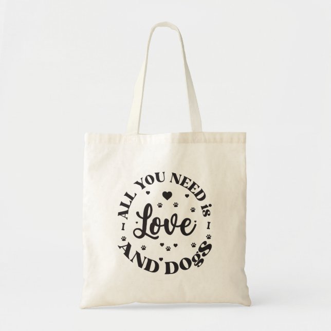 Bolso De Tela "Amor y perros" Tema (Frente)