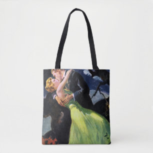 Bolso De Tela Amor y romance vintage, beso romántico